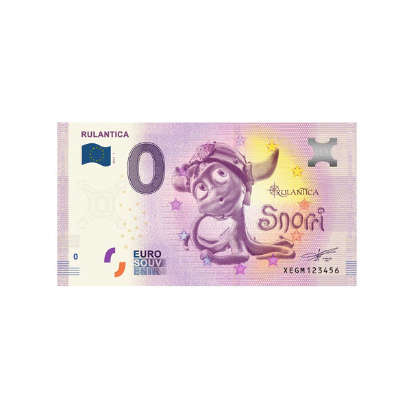 ⁣⁢Zero Euro Souvenir Banknote - Rulantica - Germany - 2019⁤⁣