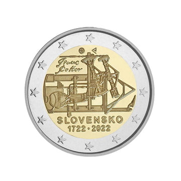 Eslováquia 2022 - 2 euros comemorativo - motor a vapor atmosférico