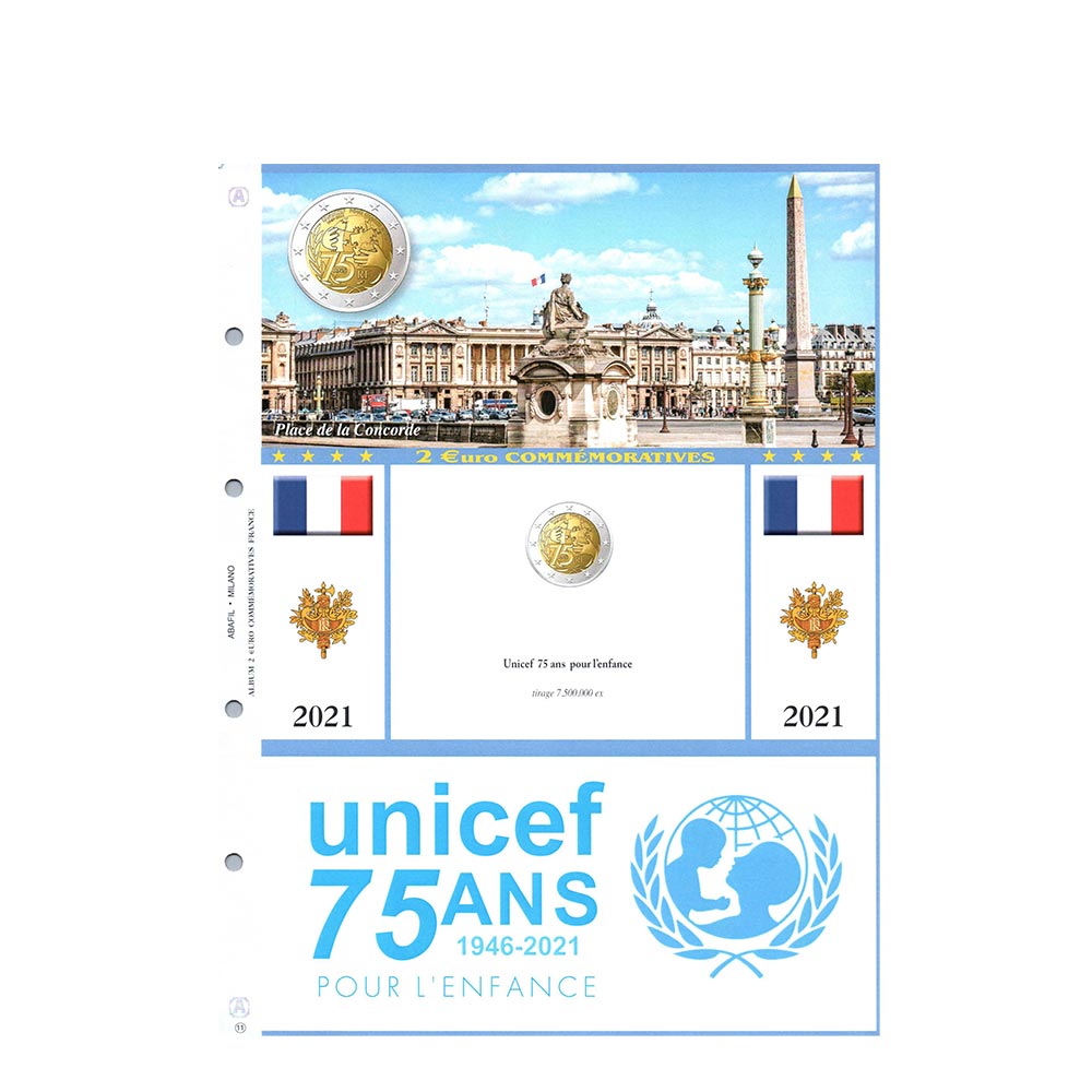 Blatt Album 2007 bis 2022 - 2 Euro Gedenk - Frankreich