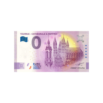 Souvenir ticket from zero to Euro - Tournai Cathedral & Beffroi - Belgium - 2022