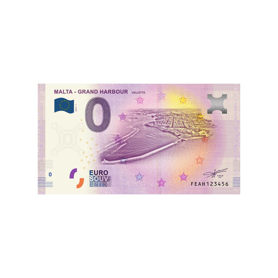 Billet souvenir de zéro euro - Grand Harbour - Malte - 2019