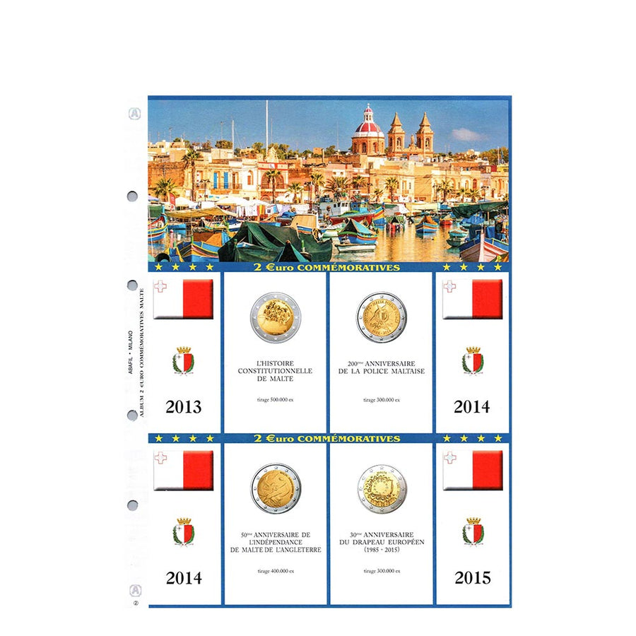 Blätter Album 2009 bei 2022 - 2 Euro Gedenk - Malta