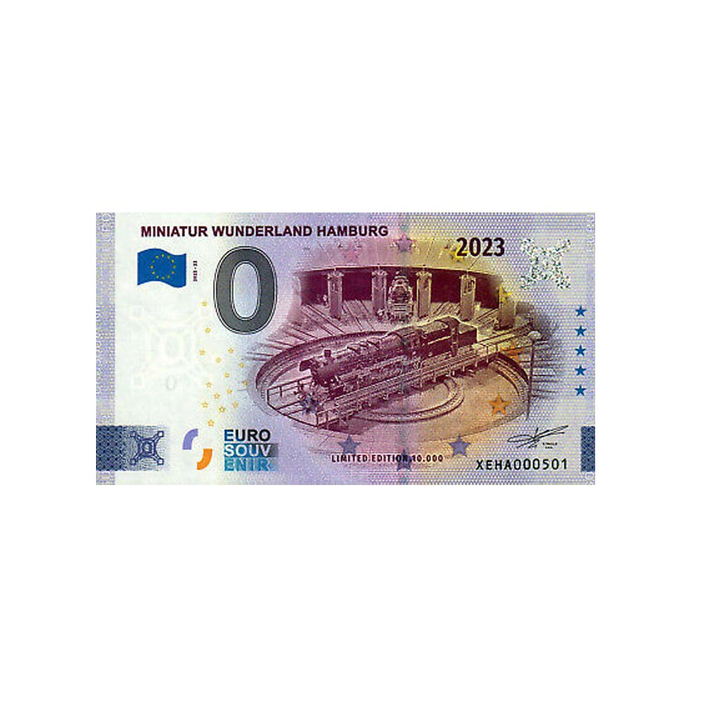 Souvenir ticket from zero euro - miniatur wunderland hamburg 1 - Germany - 2023