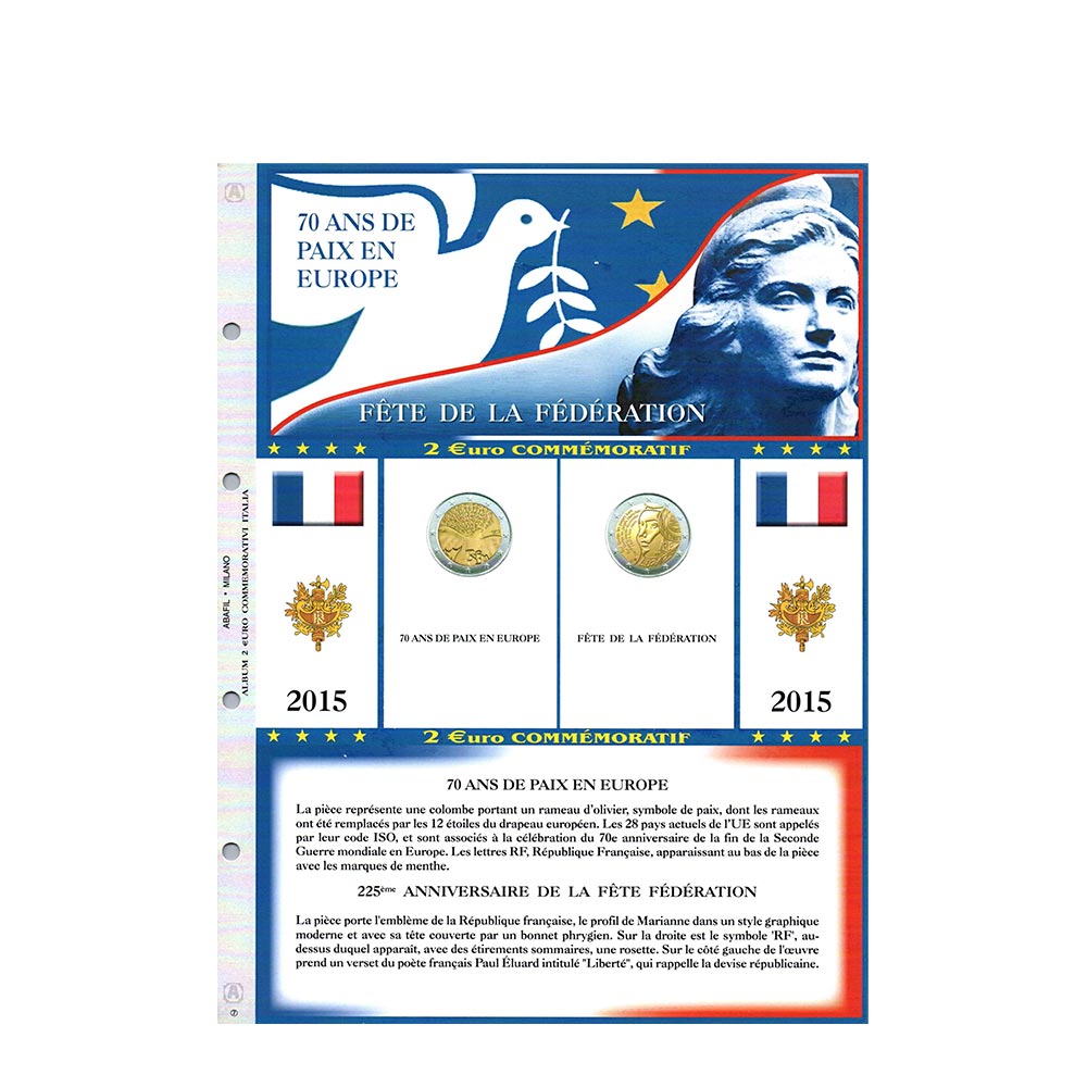 Feuilles album 2007 à 2022 - 2 Euro Commémorative - France