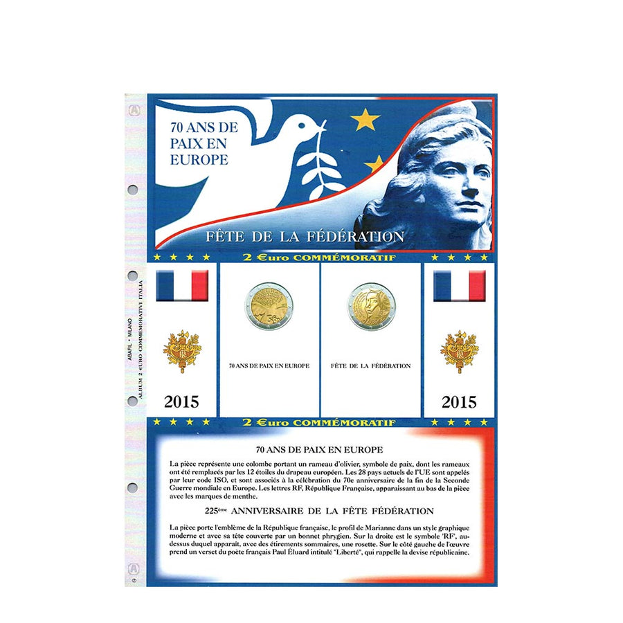 Sheets album 2007 to 2022 - 2 Euro commemorative - France