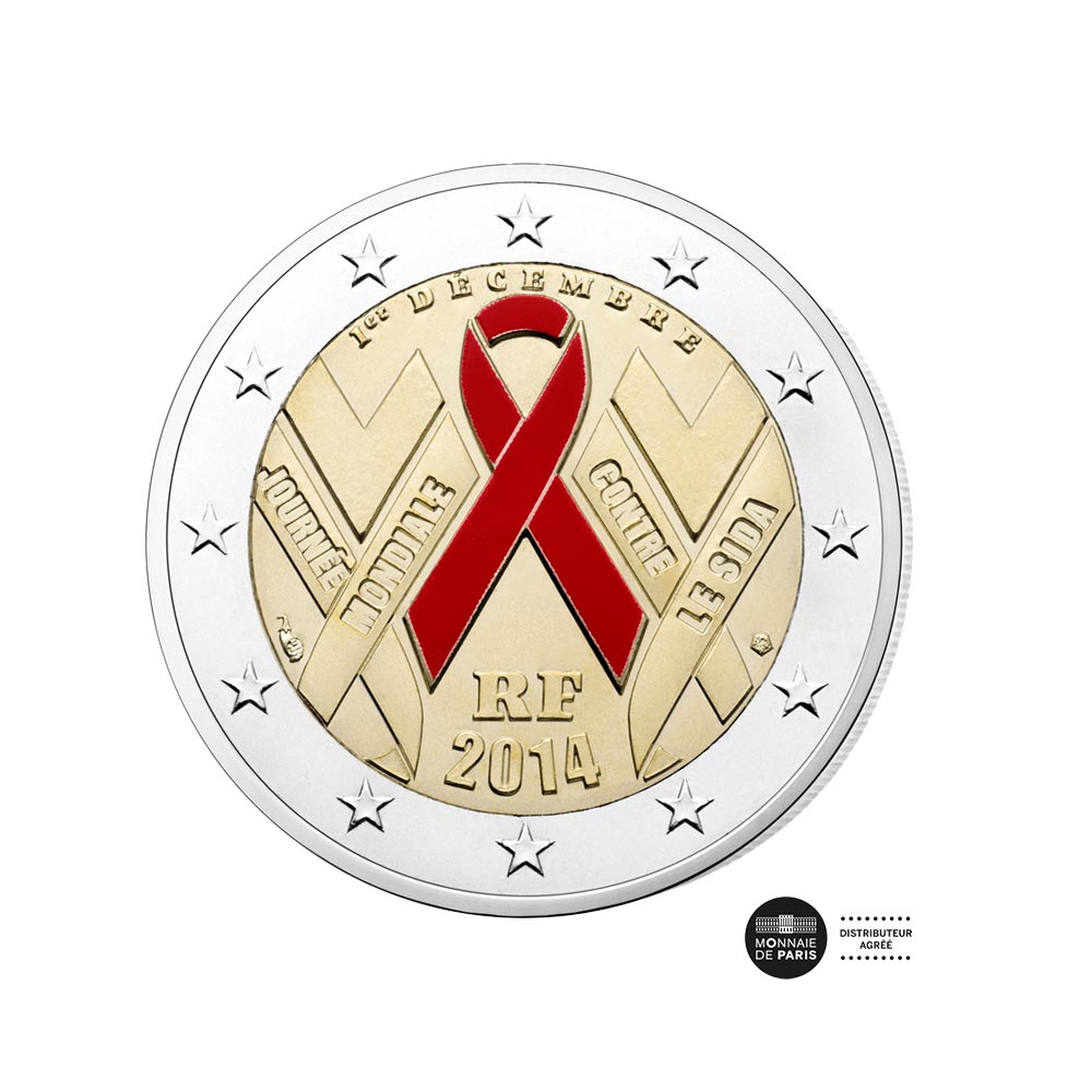 Journée Mondiale contre le Sida - Monnaie de 2€ Commémorative - BU 2014