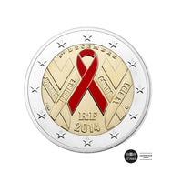 Wereld Aids Day - Valuta van € 2 herdenkingsmedewerkers - BU 2014