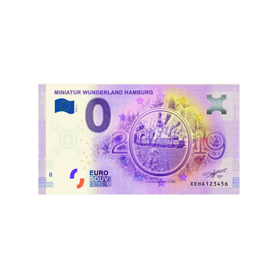 Souvenir ticket from zero euro - miniatur wunderland hamburg 3 - Germany - 2019