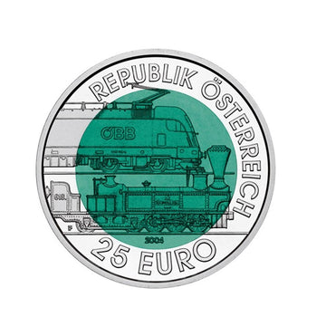 Semmering railway - Austria - 25 euro money niobium silver - 2004