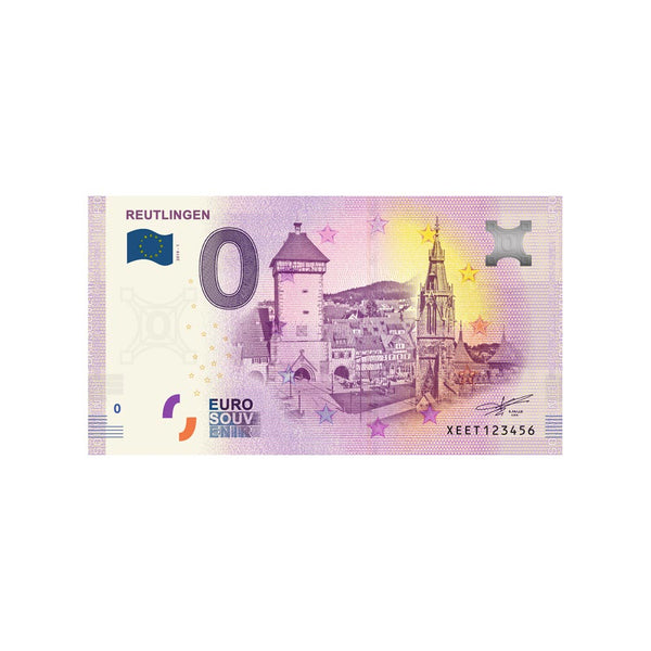 ⁣⁢Null-Euro-Souvenirschein - Reutlingen - Deutschland - 2019⁤⁣