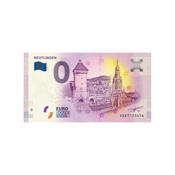 Biglietto souvenir da zero a euro - Reutlingen - Germania - 2019