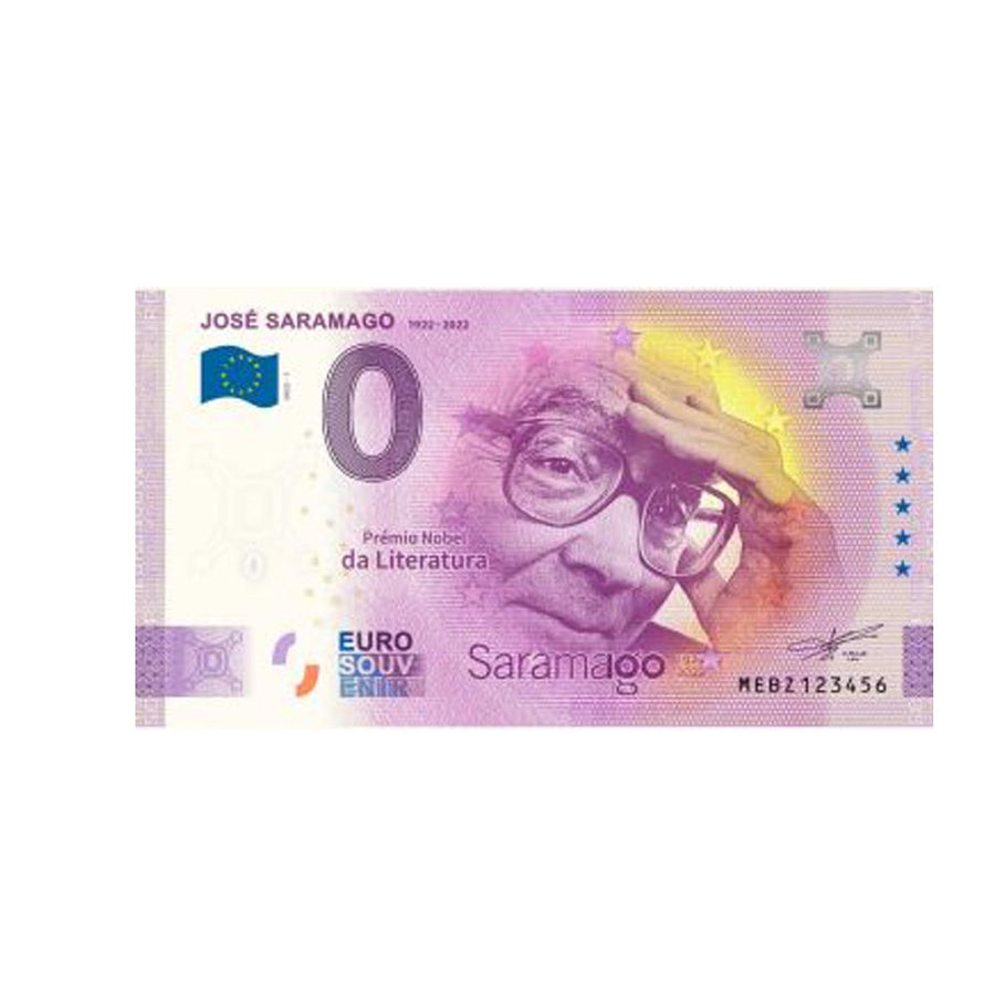 Bilhete de lembrança de Zero Euro - José Saramago Anniversary - Portugal - 2022