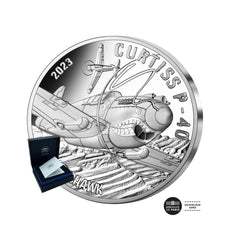 ⁣⁢Curtiss P-40 - 20€ Silver PIEDFORT Coin - Proof 2023⁤⁣
