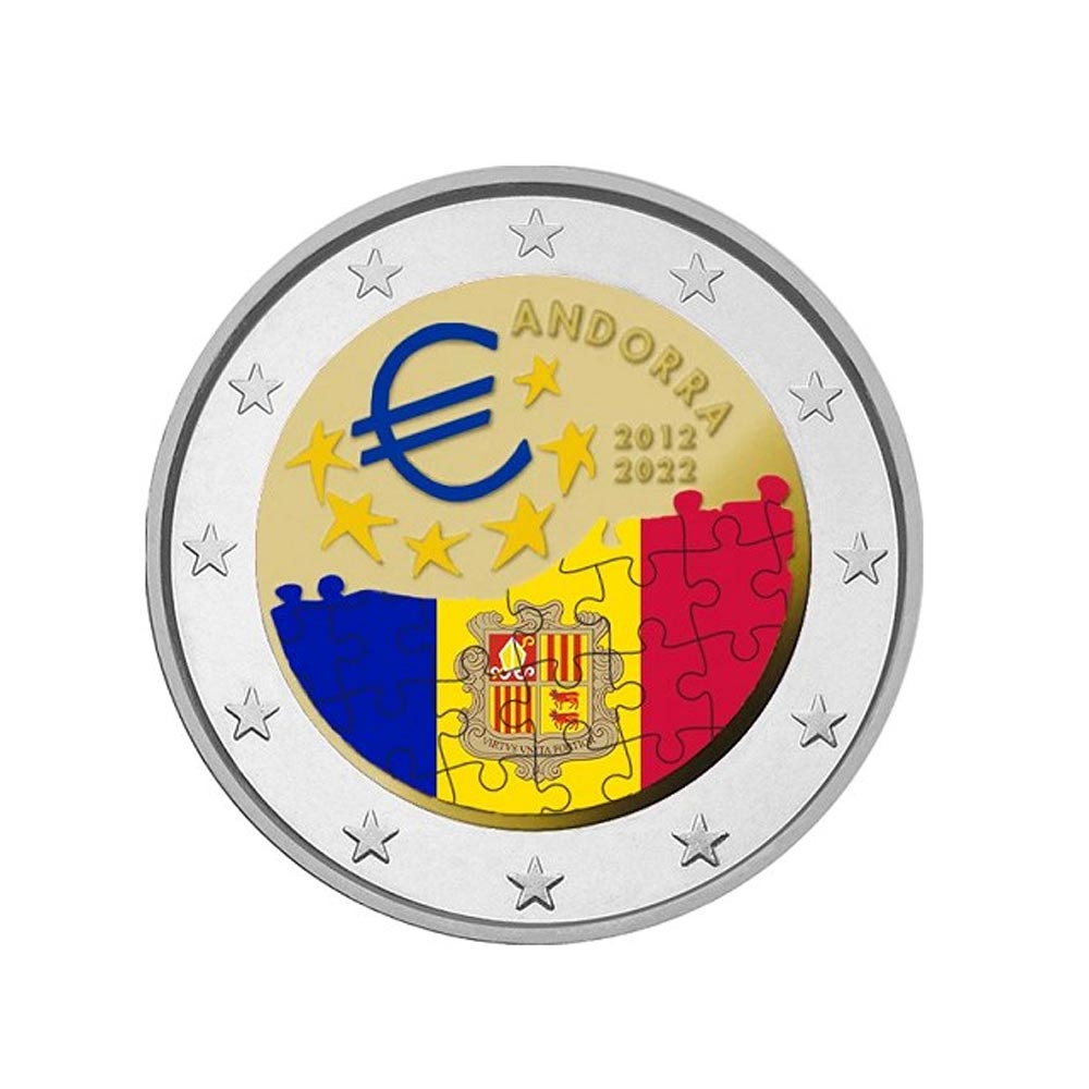 Andorra 2022 - 2 Euro Gedenk - 10 Jahre des Geldvertrags zwischen der Europäischen Union und dem Fürstentum - bu