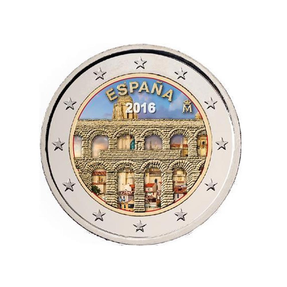 Espagne 2016 - 2 Euro Commémorative - Aqueduc de Ségovie - Colorisée