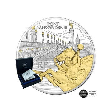 Tesouros de Paris - Pont Alexandre III - Moeda de € 10 prata - seja 2018