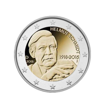 Alemanha - 2 Euro comemorativo - Helmut Schmidt - BU 2018