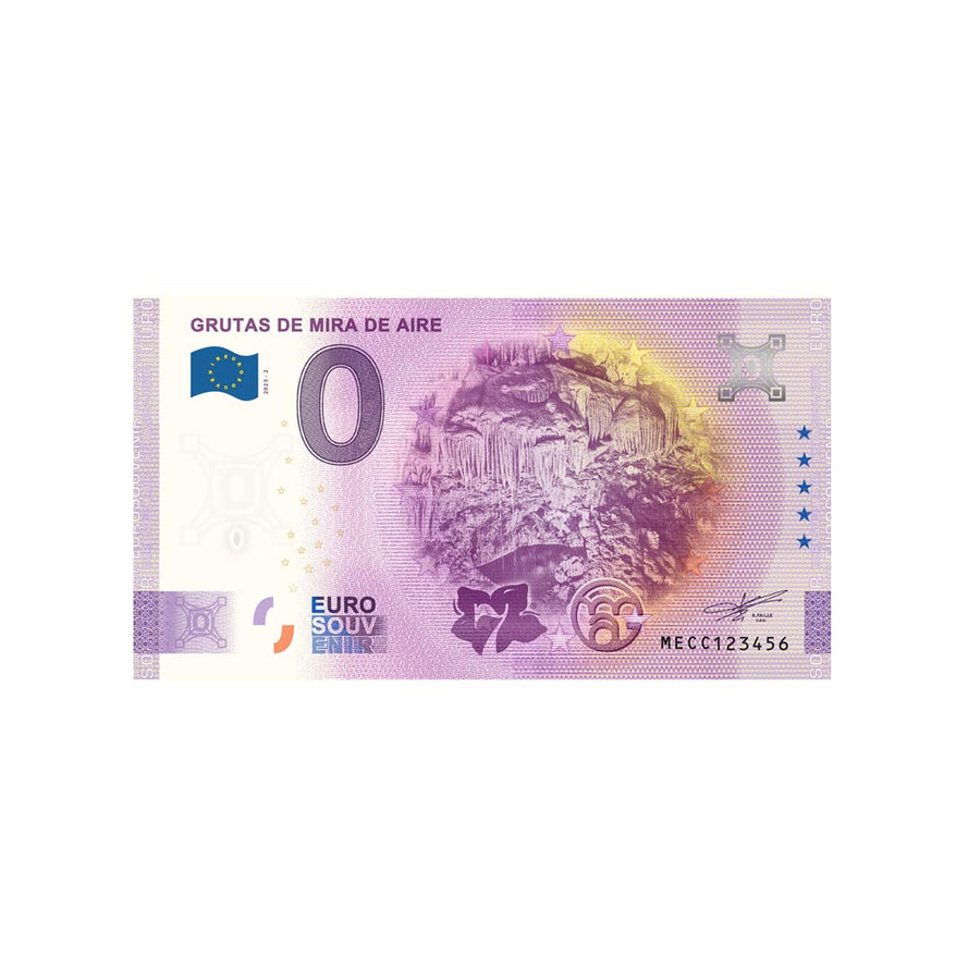 Billet souvenir de zéro euro - Grutas de Mira de Aire - Portugal - 2023