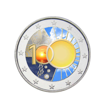 Bélgica 2013 - 2 Euro comemorativo - 100º aniversário do Instituto Meteorológico Real da Bélgica - Colorizado