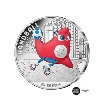 Parigi 2024 Giochi olimpici - pallamano (2/9) - valuta di € 10 argento - onda 1 colorata