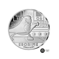 Jeux Olympiques de Paris 2024 - L'Escrime (5/9) - Monnaie de 10€ Argent - Vague 1