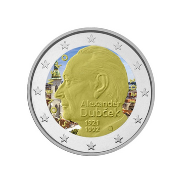 Slovakia 2021 - 2 Euro commemorative - 100th anniversary of the birth of Alexander Dubcek #1 - Colorized