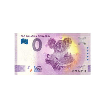 Souvenir ticket from zero euro - Madrid 3 - Spain - 2023 aquarium zoo - 2023