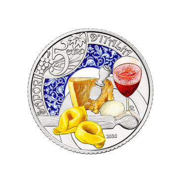 Italy 2021 - 5 eurung commerors - Lambrusco and tortellini - Bu