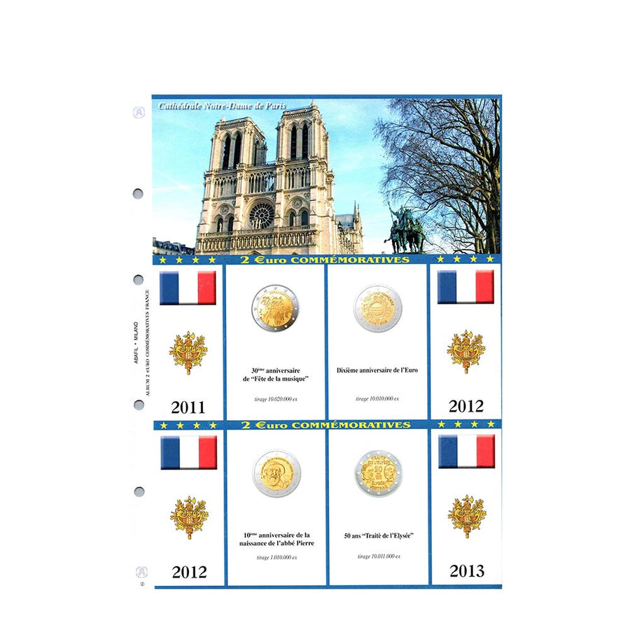 Sheets Album 2007 a 2022 - 2 euros comemorativo - França