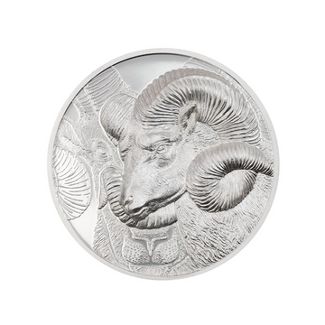 Wild Mongolia - Argali magnificent - 500 Togrog - 1 Oz Silver Be 2022