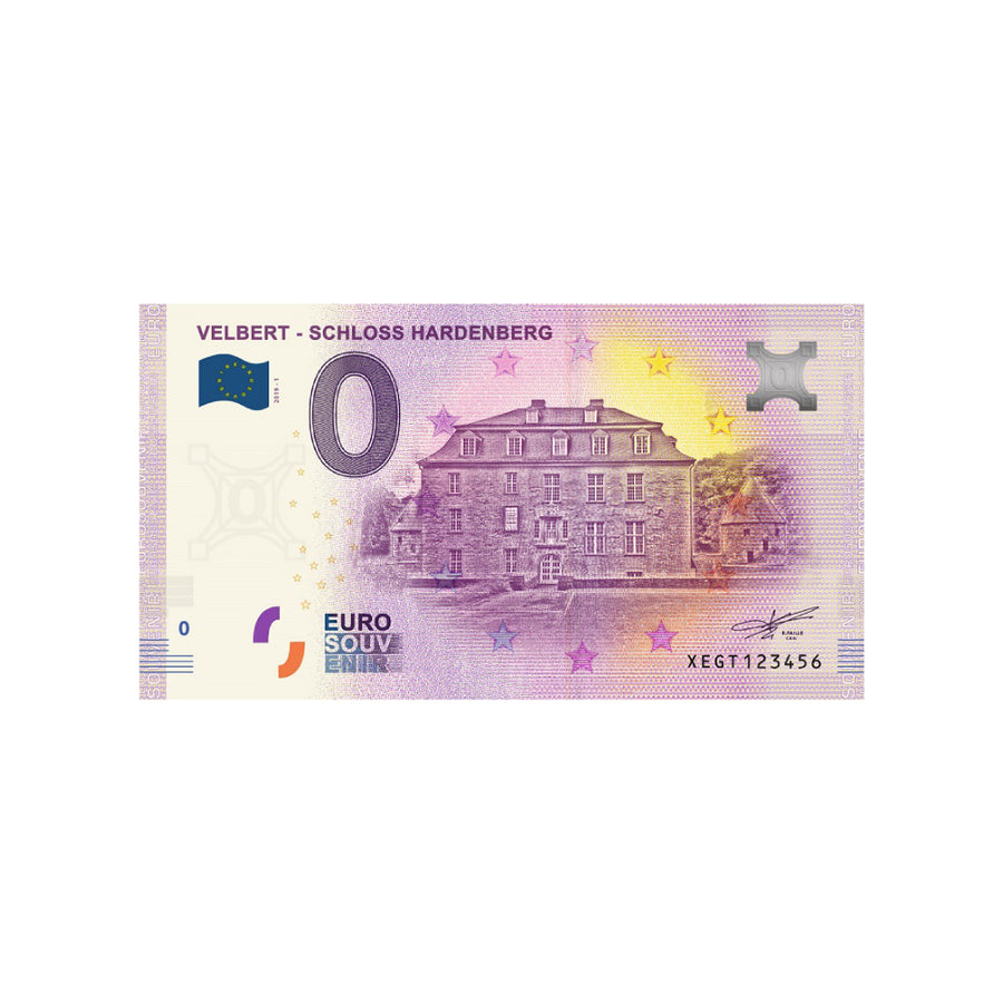 Billet souvenir de zéro euro - Velbert Schloss Hardenberg - Allemagne - 2019