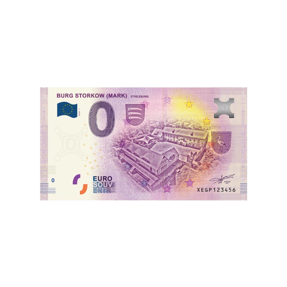 Souvenir ticket from zero to Euro - Burg Storkow - Germany - 2019