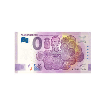 Bilhete de lembrança de zero euro - Aleksanteri II - Finlândia - 2020