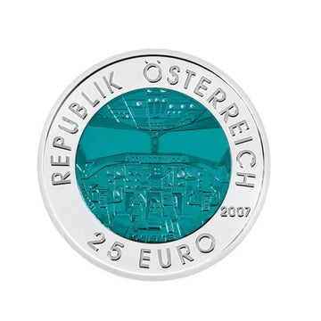 Aviation autrichienne - Autriche - Monnaie de 25 Euro Argent Niobium - 2007