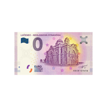 Souvenir Ticket van Zero Euro - Lucenec Neologcka Synagoga - Slowakije - 2019