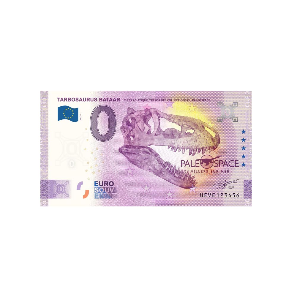 Souvenir -Ticket von Null bis Euro - Tarbosaurus Batar - Frankreich - 2023