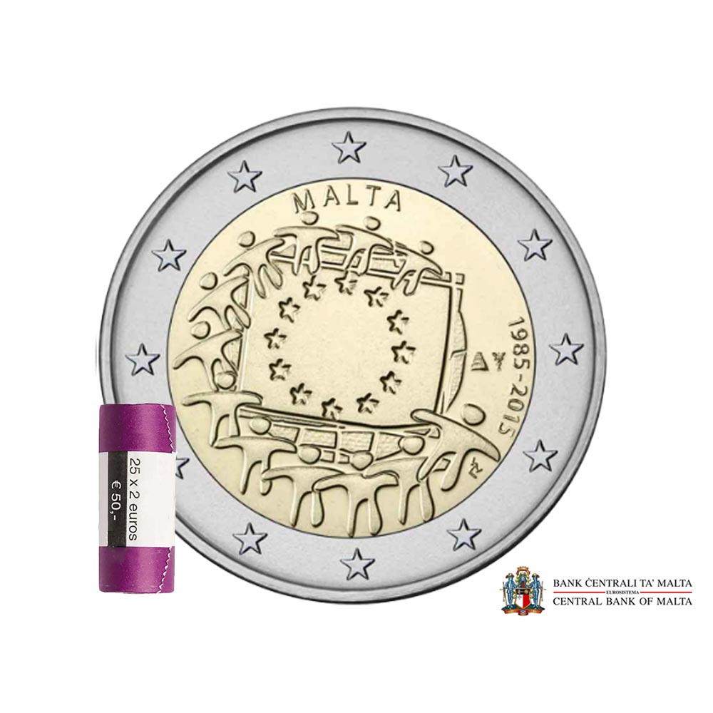 Malte 2015 - 2 Euro Commémorative - 30 ans du Drapeau Européen