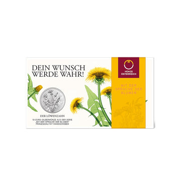 Austria 2022 - 10 euro commemorative - The dandelion realization of the wish - UNEC