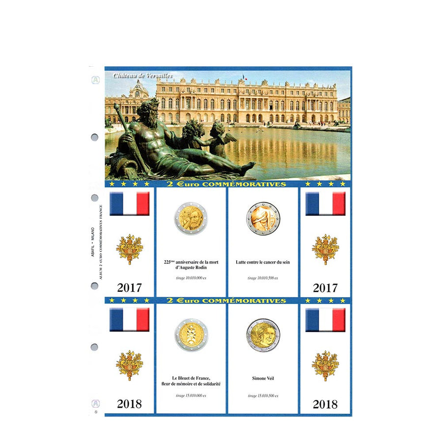 Sheets Album 2007 a 2022 - 2 euros comemorativo - França