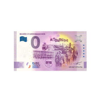 Souvenir ticket from zero euro - Arromanches museum - France - 2023