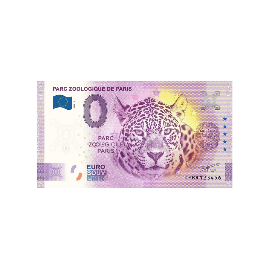 Billet souvenir de zéro euro - Parc zoologique de Paris - France - 2022