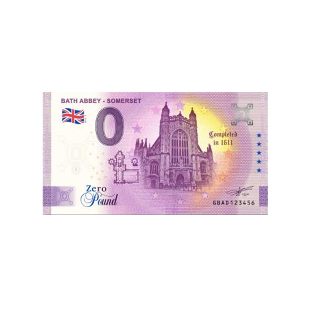 Souvenir -ticket van nul tot euro - Bath Abbey -somerset - Engeland - 2022