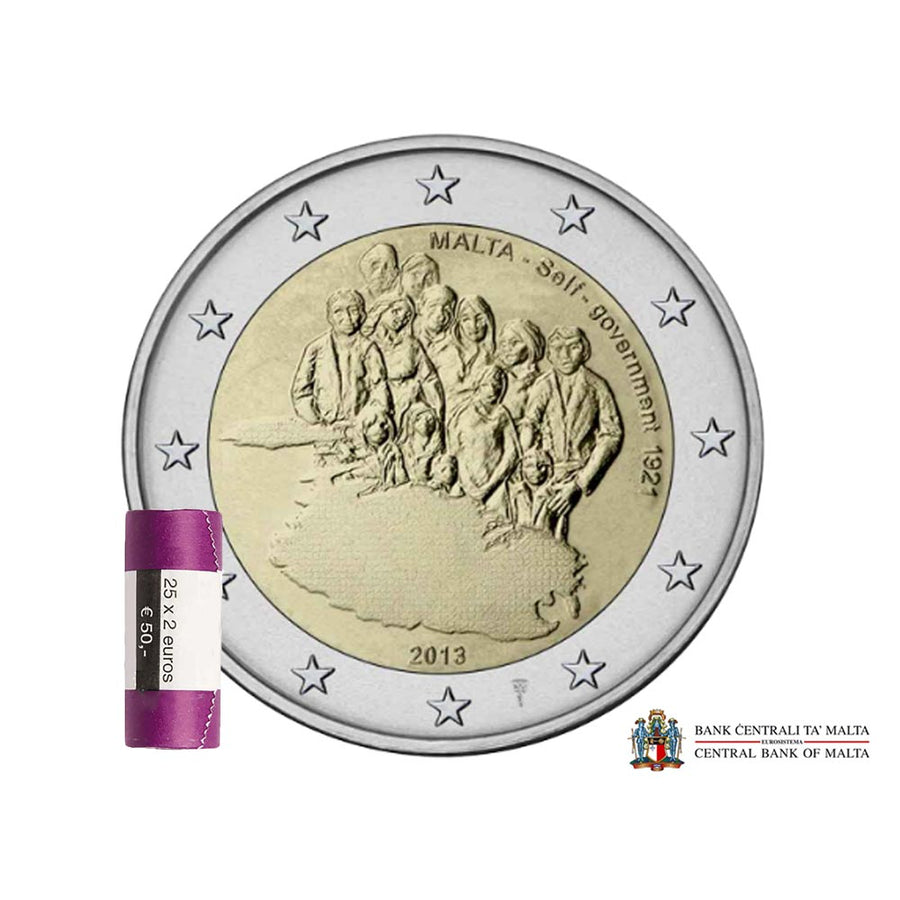Malte 2013 - 2 Euro Commémorative - 1921 Gouvernement autonome (avec le Différent)