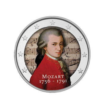2 Euro commemorative - Mozart - Colorized