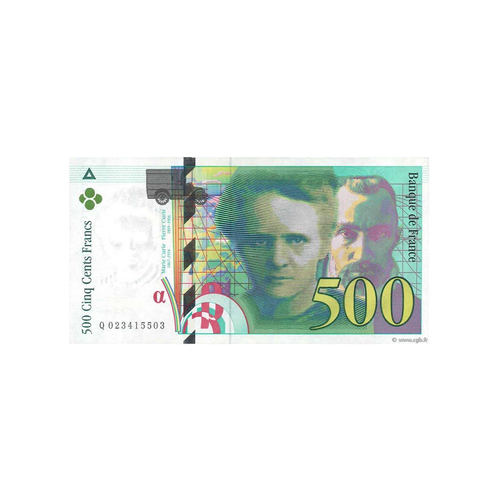500 biglietti franchi 1994 - Pierre e Marie Curie