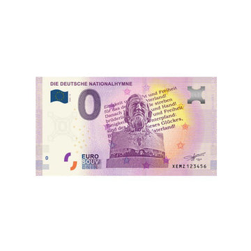 Ticket de lembrança de zero a euro - die deutsche NationalHymne - Alemanha - 2020