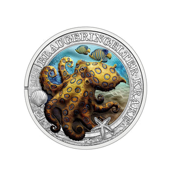 Oostenrijk 2022 - 3 euro herdenking - blauwe ringen octopus
