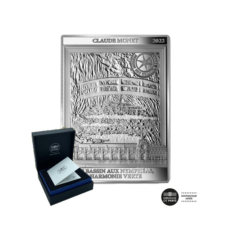 Het Nymphéas -bekken - Claude Monet - Valuta van 50 Euro Silver Be - 2022