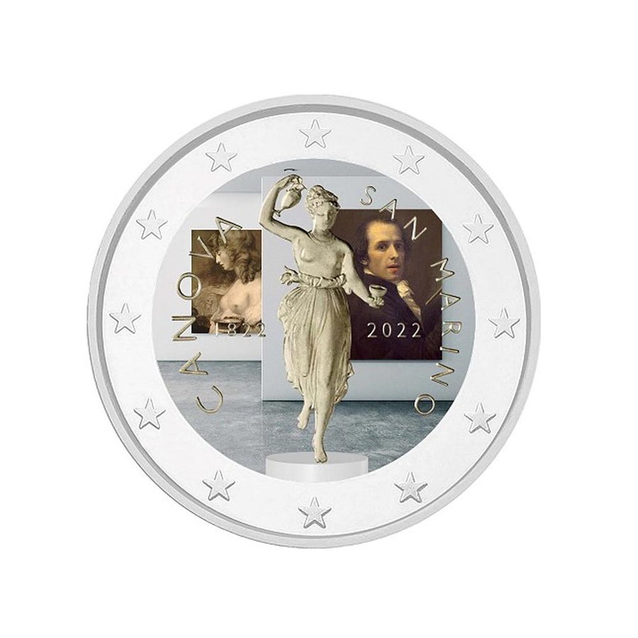 Saint -Marin 2022 - 2 euro commemorative - canoeing - colorized