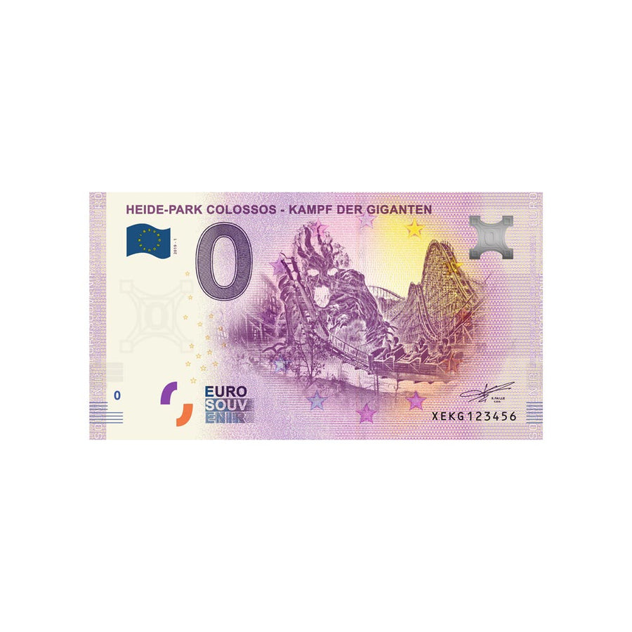 Souvenir -Ticket von null bis euro - Heide -Park Colossos - Deutschland - 2019